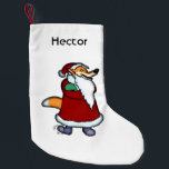 Wolf Santa Claus Name Small Christmas Stocking<br><div class="desc">A very impatient wolf is wearing a Santa costume</div>