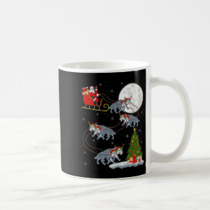 Wolf Santa Sleigh Flying Funny Magical Christmas P Coffee Mug