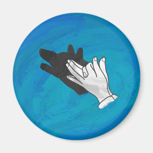 Wolf Shadow on Blue Magnet