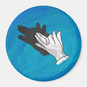 Wolf Shadow on Blue Magnet