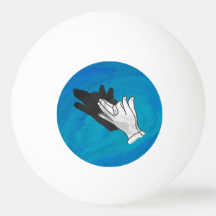 Wolf Shadow on Blue Ping Pong Ball