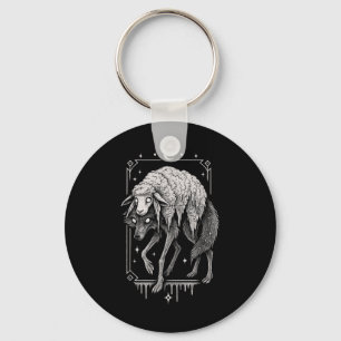 Wolf Sheep Horror Creepy Folklore Scary Goth Alt A Key Ring