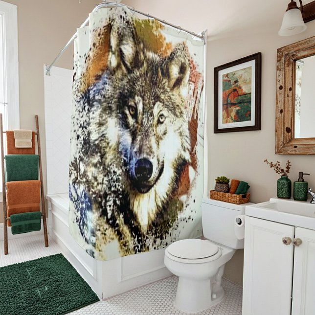 Wolf   shower curtain (Creator Uploaded)