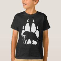Wolf Silhouette and Footprint T-Shirt