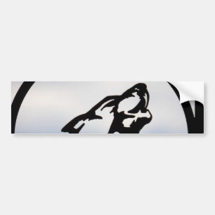 Wolf silhouette bumper sticker