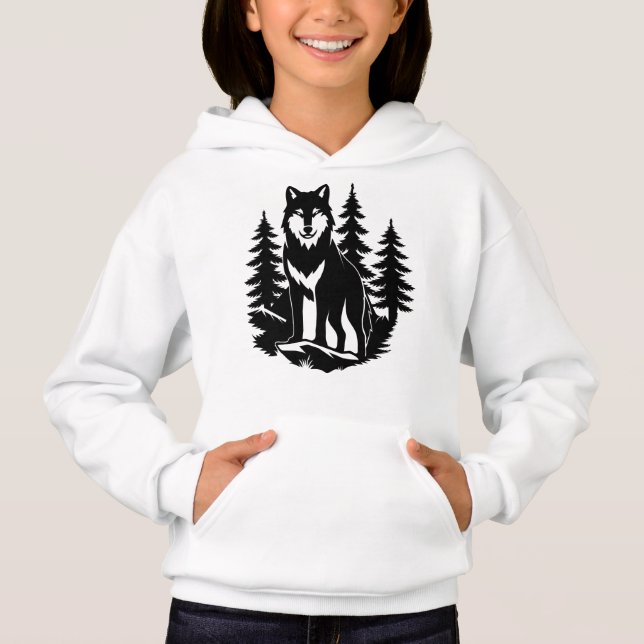 Wolf Silhouette in Forest (Front)