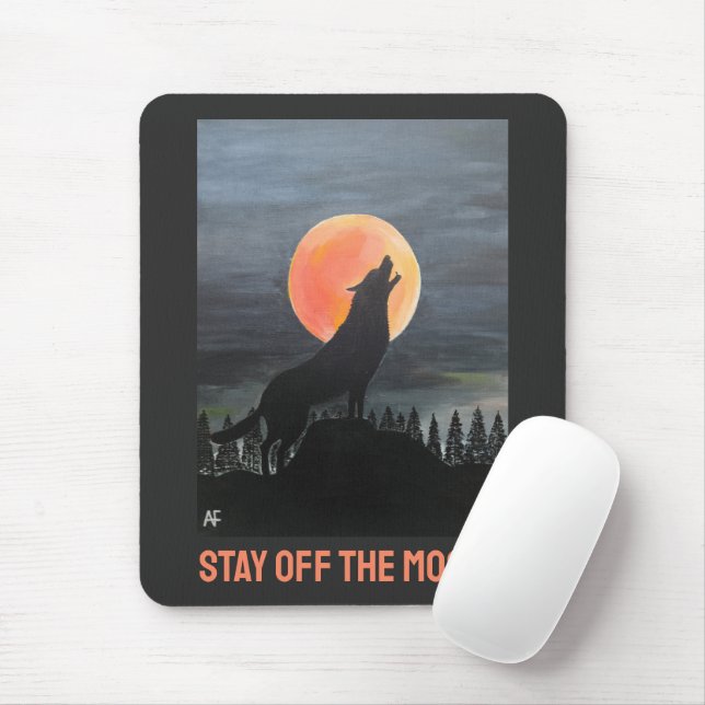 Wolf Silhouette Painting by Alfred Fox Mouse Pad (With Mouse)