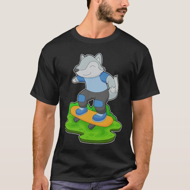 Wolf Skater Skateboard T-Shirt (Front)