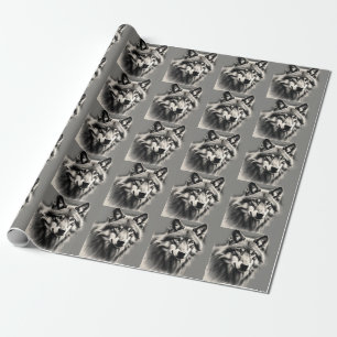 Wolf Sketch Wrapping Paper