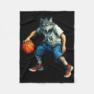 Wolf Sketll Player Fleece Blanket