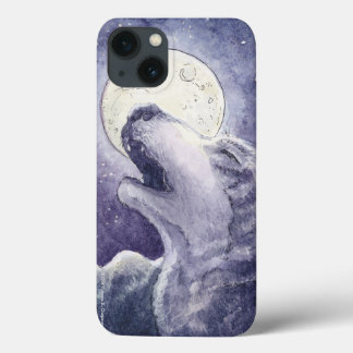 "Wolf Song" Original Watercolor Art Case. iPhone 13 Case