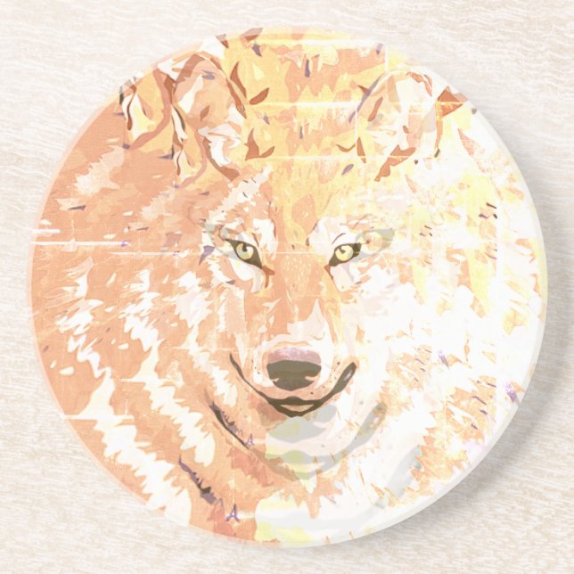 Wolf spirit artwork coaster (Front)
