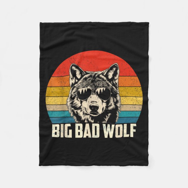 Wolf spirit big and bad wolf wolf pack funny wolve fleece blanket (Front)