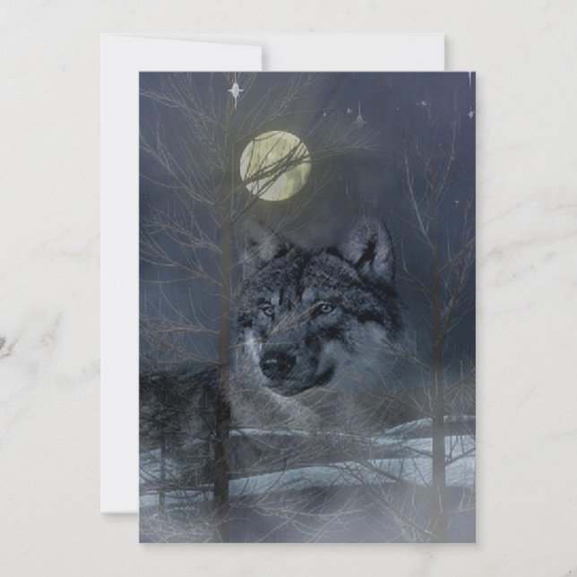 Wolf Spirit Moon Night Invitation (Front)