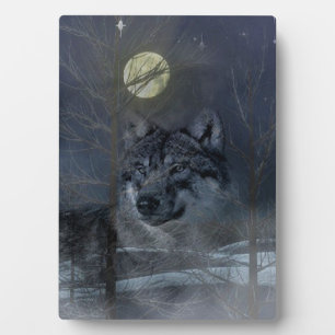 Wolf Spirit Moon Night Plaque