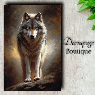 Wolf Spirit Portrait Decoupage Tissue Paper