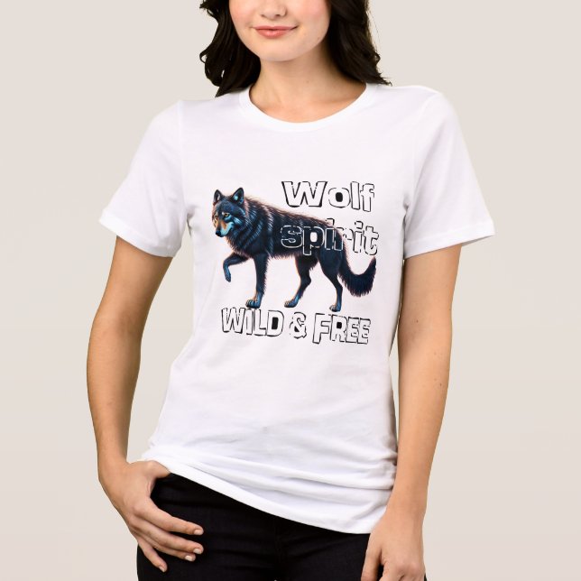 Wolf Spirit: Wild and Free Tri-Blend Shirt (Front)