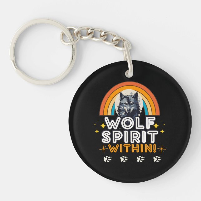 Wolf Spirit Within Key Ring (Front)