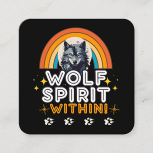 Wolf Spirit Within Square Business Card