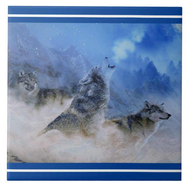 Wolf Spirits Ceramic Tile (Front)