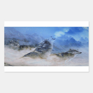 Wolf Spirits Rectangular Sticker
