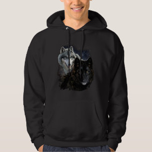 Wolf Star Wolves Wild Moon Stars Loyal Grey Wolf Hoodie