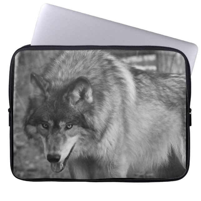 Wolf Stare Laptop Sleeve (Front)