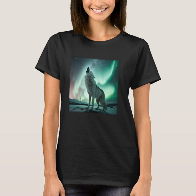 Wolf Starry Night Wolf Mum, Wolf Dad, Wolves Lover T-Shirt (Front)