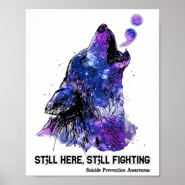 Wolf Still Here Still Fighting Suicide Prevention  Poster (Front)