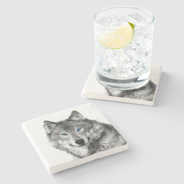 Wolf Stone Coaster (Side)