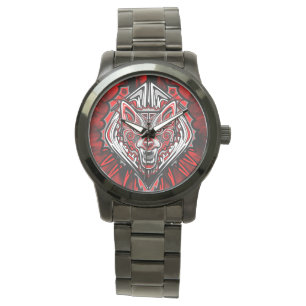 Wolf Tattoo Style Haida Art Watch