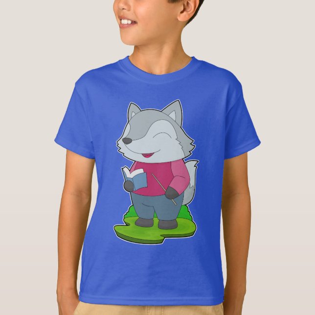 Wolf Teacher Book T-Shirt (Front)