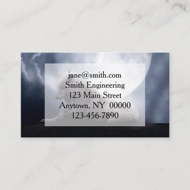 Wolf the King of Wilderness Business Card (Front)