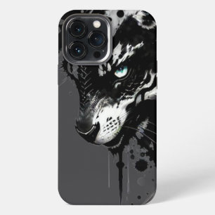 Wolf-themed phone case A fierce black and white de