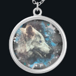 *~* Wolf Totem Blue Abstract Polyester Boho Round Silver Plated Necklace<br><div class="desc">JEWELRY WITH INTENTION (R) - Energetically Enhanced Jewellery necklace round and yellow gold plated. * Round Silver platted Boho Bohemian Native American Tribal Shaman SILVER PLATED ROUND NECKLACE Artistic and abstract Wolf Totem. As a professional distance spiritual energy healer since 2001, I have learned, developed and utilised the power of...</div>