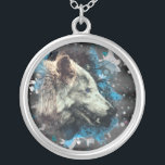 *~* Wolf Totem Blue Abstract Polyester Boho Round Silver Plated Necklace<br><div class="desc">JEWELRY WITH INTENTION (R) - Energetically Enhanced Jewellery necklace round and yellow gold plated. * Round Silver platted Boho Bohemian Native American Tribal Shaman SILVER PLATED ROUND NECKLACE Artistic and abstract Wolf Totem. As a professional distance spiritual energy healer since 2001, I have learned, developed and utilised the power of...</div>