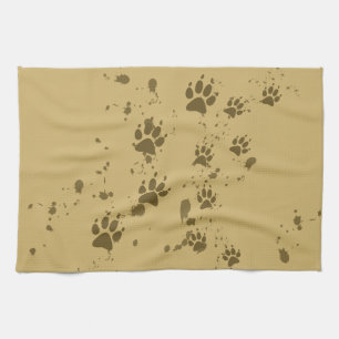 Wolf Tracks Tea Towel