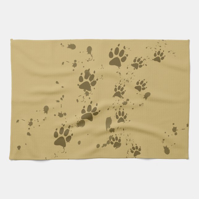 Wolf Tracks Tea Towel (Horizontal)