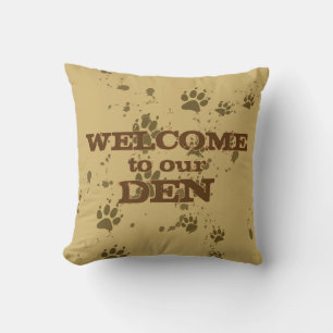 Wolf Tracks (Welcome to our Den) Cushion