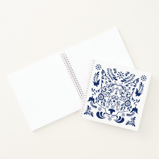 Wolf traditional folk pattern notebook (Inside)