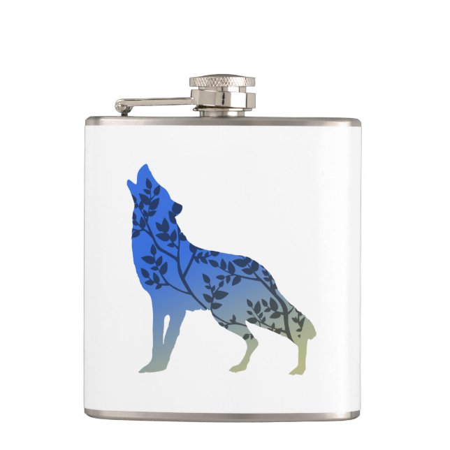 Wolf Tree Hip Flask (Front)
