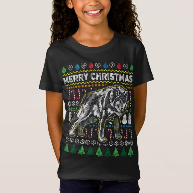 Wolf Ugly Christmas Sweater Wildlife Series (Front)