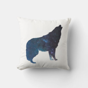 Wolf universe silhouette - Choose background color Cushion