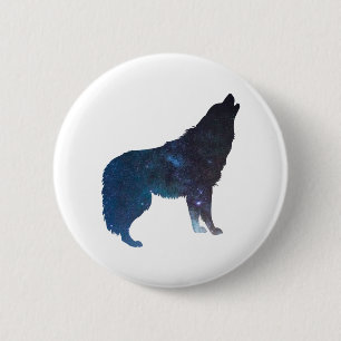 Wolf universe silhouette - Choose background colou 6 Cm Round Badge