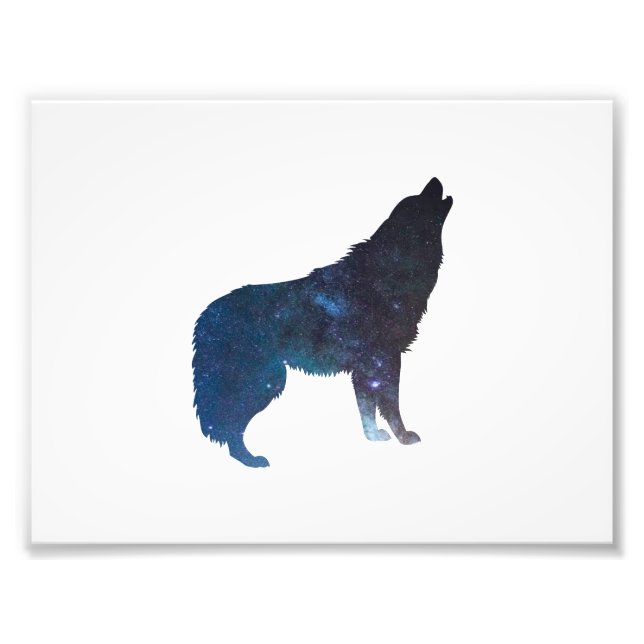 Wolf universe silhouette - Choose background colou Photo Print (Front)