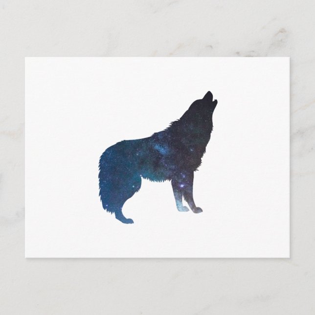 Wolf universe silhouette - Choose background colou Postcard (Front)