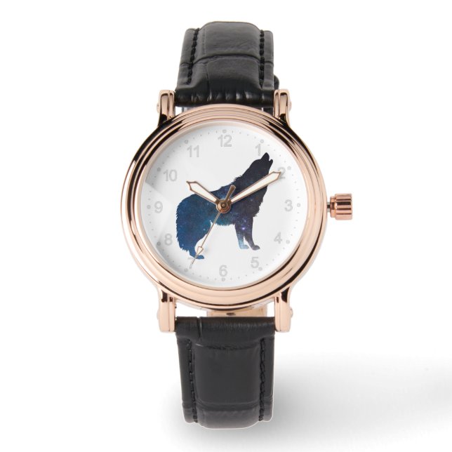 Wolf universe silhouette - Choose background colou Watch (Front)