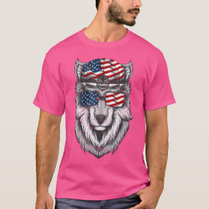 Wolf Usa 4th Of July American Flag Men Women Wolf T-Shirt