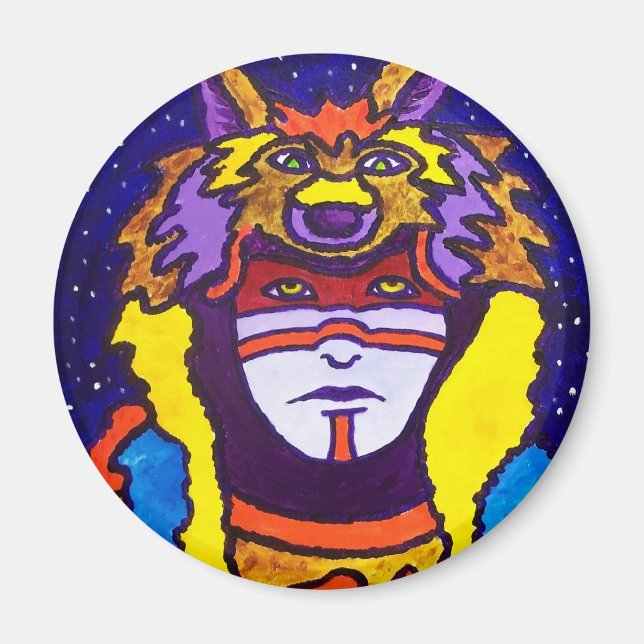 Wolf Walking by Piliero Magnet (Front)