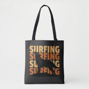 Wolf wants to surf surf surf tote bag